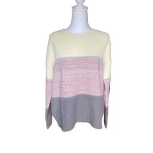 Sew In Love Knit Sweater Color Block Womens Size Small